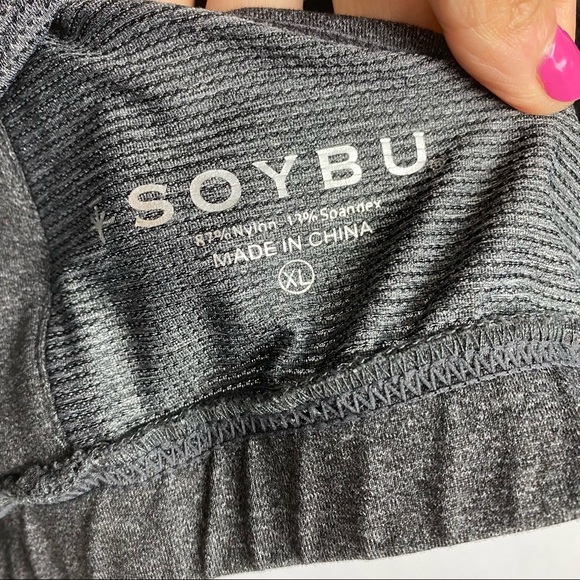 Soybu Active Uplift Ruffle Gray Ruffle Sports Bra - Picture 5 of 7